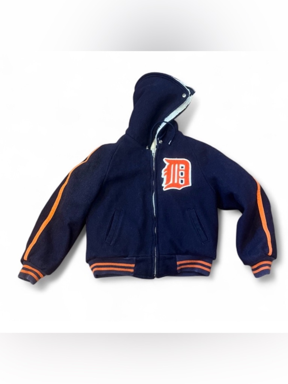 Pyramid Detroit‎ Tigers Baseball vintage wool jacket with Sherpa lining.